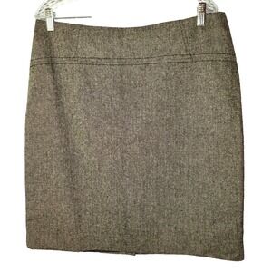 New York & Company Black Tweed Wool Blend Pencil Skirt Size 14 Career Academia